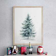 3 pièces/set, canevas murale, Décoration murale encadrée, Décoration de sapin de Noël vintage sur canevas, Imperméable, Convient pour la décoration intérieure et extérieure - Parfait pour le salon, la chambre, la salle de bain, la salle à manger, les passionnés de décoration de Noël et de la maison, Décoration de Noël