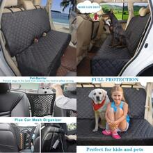 MX Protector de asiento trasero talla grande duradero y resistente al agua, resistente al calor y antideslizante, para perros, de tamaño universal para coches, camiones y SUV - Negro - Ver 1