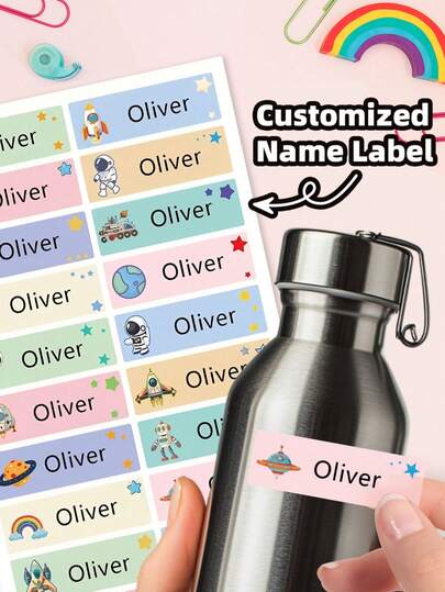 1~256pcs Custom Name Sticker,Custom Waterproof Stickers Personalized Name Labels Stickers For Kids, Back To School Supplies For Kids, Custom Name Tag Stickers , Daycare Labels, Customizable Stickers, Custom Sticker