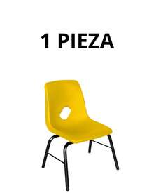 Silla infantil apilable, con asiento y respaldo en una sola pieza tipo concha de polipropileno - Amarillo - Ver 6