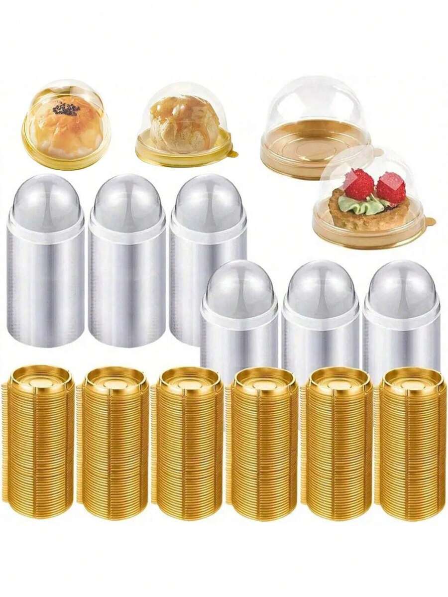 50/100 pièces, Boîtes à gâteau mini en plastique transparent avec couvercles, Supports à cupcakes ronds, Boîtes en plastique pour pâtisseries, Boîtes dôme pour gâteaux de lune, Boîtes d'emballage pour la cuisson, Ustensiles de cuisine, Fournitures pour petites entreprises et écoles, Sacs et boîtes alimentaires convenant pour bonbons, chocolat, etc. - Multicolore - Voir 1