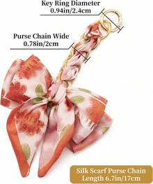 Bag Extender Chain With Bow Ribbon Purse Chain Extender For Crossbody Bag Charms Women Handbag Decoration Accessories - Orange - View 7