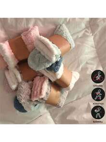 4/8 par skarpetek podłogowych Fuzzy, wygodne i ciepłe skarpetki do połowy łydki, pończochy i rajstopy damskie, skarpetki sportowe