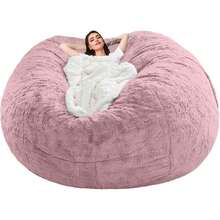 1 pieza Puf de espuma de memoria, Puf grande para adultos, Sofá esponjoso para sala de estar, dormitorio o dormitorio, Solo funda de puf sin relleno - Rosa vieja - Ver 4