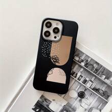 Fundas y carcasas protectoras con diseño de líneas negras y flores, con orificios grandes. Compatibles con phone 16 Pro Max, 16, 15 Pro, 14, 14 Plus/14 Pro Max, 13, 13 Pro, 12 Pro, 11/11 Pro. Regalos para cumpleaños y fiestas. - Negro - Ver 1