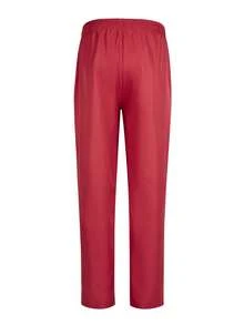 Men's Casual Long-Sleeved Two-Piece Suit, Mid-Length Top And Trousers - Màu Đỏ Sâu - Xem 7