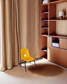 Silla infantil apilable, con asiento y respaldo en una sola pieza tipo concha de polipropileno - Amarillo - Ver 1