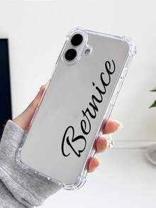 1个定制签名和颜色的极简透明防震手机壳，兼容 11/12/13/14/15/16/16 Pro/16 Plus/16 Pro Max/17/1 Pro/17 Pro Max/17 Air，兼容Pixel 9A/S24/S25 Ultra/S25 Plus/S25 Edge，兼容Moto G85，兼容Infinix Hot 50 Pro+，适合作为日常礼物送给朋友 - 無色 - 查看 3