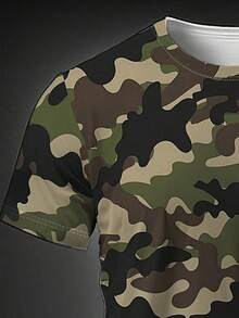Men's Summer Outdoor Camping Camo Short Sleeve T-Shirt - Multicolor - View 4