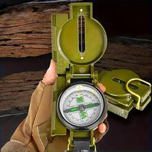 1 Outdoor Survival Compass - Multifunctional Waterproof Portable With Dual Scale Ruler And 360 ° Spinning, Durable ABS Construction For Hiking, Camping, Traveling (Green), Outdoor Camping Accessories No Battery Required - Army Green - View 2