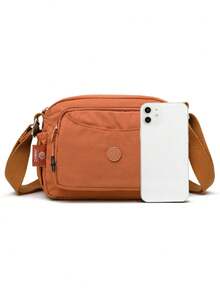 1pc New Fashion Solid Color Nylon Material Large Capacity Zipper Closure Multi-Color Optional Durable Adjustable Shoulder Strap Casual Backpack, Suitable For Daily Commute, Work, Business, Cycling, Walking, Carrying Kids - Multicolor - View 5