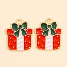 30Pcs/Set Multi-Color Drip Oil Mixed Christmas Charm Pendants, Handmade Jewelry Making DIY Necklace Bracelet Keychain Accessories Christmas Gift - Multicolor - View 5