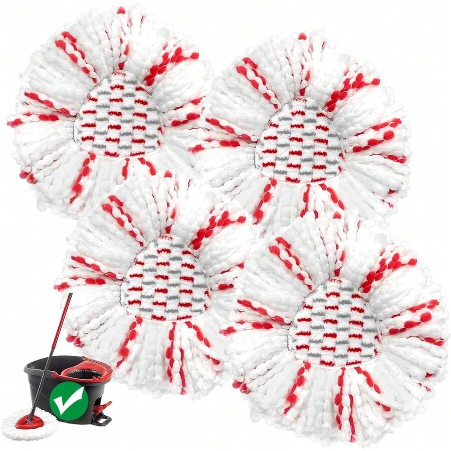 4-Pack High-Performance Spin Mop Replacement Heads – 40% More Absorbent Microfiber Pads For 1-Tank Mop Systems - 1-TANK拖把頭(4個) - 查看 1
