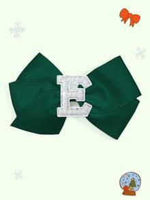 1pc 5-Inch 26pcs A-Z Pearl Letter Personalized Hair Clip For Girls, Ponytail Holder, Suitable For Holiday Party, School Graduation, First Day Of School, Classroom - Dark Green - View 14