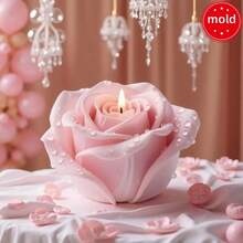 3D Rose Candle Mold - Realistic Pink Rose Flower, Suitable For Wax, Soap, Resin, Plaster And Clay Handmade Materials, Reusable And Easy Demold, Great For Beginners And Experts. Delicate Petal Texture, Elegant Design, Flexible Material, Perfect For Handcraft Lovers And Artisans To Use For Wedding, Valentine's Day, Birthday, Mother's Day, Thanksgiving Home Decor Projects