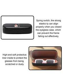 Printed With Flowers And Letters A-Z Elegant Personalized Black Glasses Case For Men & Women - Hard Shell Eyeglass Protector With Wear-Resistant Soft Lining, Suitable For Prescriptions Eyeglasses And Various Eyeglasses Accessories For Women- Portable Myopia & Glasses Organizer For Travel & Daily Use,Birthday Party Gifts(Except U Q X)