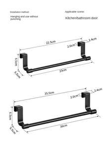Suporte para toalhas de porta de armário (1 unidade) - Gancho compacto sem furos, ideal para cozinha, banheiro e armários - Perfeito para pendurar toalhas e panos de prato - Fácil instalação, organização de cozinha, armazenamento no banheiro, acessórios modernos para casa, utensílios de cozinha - Multicolorido - Ver 9