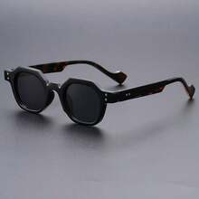 1 件装复古多边形时尚街头风格小框个性化百搭时尚眼镜 - 彩色 - 查看 2