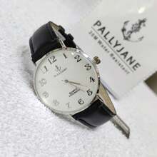 Pallyjane Men's Leather Watch With Black Strap - 銀色 - 查看 1