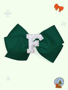 1pc 5-Inch 26pcs A-Z Pearl Letter Personalized Hair Clip For Girls, Ponytail Holder, Suitable For Holiday Party, School Graduation, First Day Of School, Classroom - Dark Green - View 21
