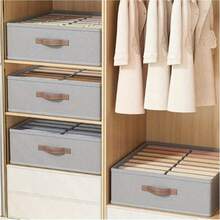 1 pieza Caja plegable para guardar ropa, hecha de tela, con diseño de doble hilera. Ideal para guardar ropa, pantalones, ropa interior, calcetines, camisas, suéteres, etc. Ideal para dormitorio y armarios.