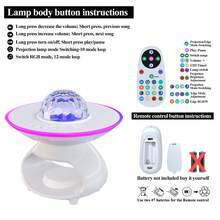 Moderne RGB Projektionslampe - USB aufladbar Bluetooth Lautsprecher, kabellose Ladestation, Wohnzimmer Tischlampe, ideales Geschenk