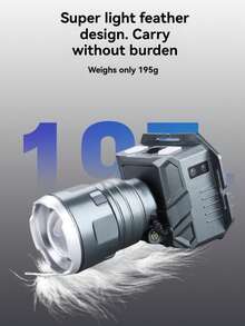 1 pieza Linterna frontal súper brillante con sensor de movimiento encendido/apagado automático, carga USB-C, 8 modos de iluminación ajustables (brillante/tenue), pantalla digital de batería, carga de teléfono, banda ajustable - Adecuado para acampar, pescar, construcción, lectura - Ideal para tareas con una sola mano, iluminación al aire libre, linterna frontal moderna, construcción duradera, iluminación de varios modos, esencial para entusiastas del aire libre