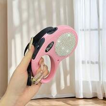1pc Elegant Rhinestone Studded Pink Retractable Dog Leash, 10ft Durable Pet Lead With Ergonomic Handle And Keychain Clip, Outdoor Walking Rhinestone Dog Leash, Fashionable & Portable Pet Leash For Travel, Birthday Party, Holiday Gift, Decorative Artwork, Halloween, Thanksgiving, Christmas