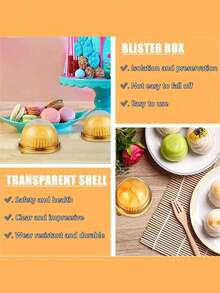 50/100 pièces, Boîtes à gâteau mini en plastique transparent avec couvercles, Supports à cupcakes ronds, Boîtes en plastique pour pâtisseries, Boîtes dôme pour gâteaux de lune, Boîtes d'emballage pour la cuisson, Ustensiles de cuisine, Fournitures pour petites entreprises et écoles, Sacs et boîtes alimentaires convenant pour bonbons, chocolat, etc. - Multicolore - Voir 2
