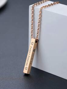 1 Stück individuell gestaltbare Halskette, rechteckiger Edelstahl-Anhänger, optional 1-4 seitige Gravur, unisex Name & spezielle Bedeutung graviert, Modezubehör, Jahrestags-Geschenk, Herbstmode, einzigartiges Geschenk für Ihn und Sie, Pullover-Kette, einzigartiges Ideal-Geschenk für ihn, Familie, Freunde, Tochter, Großeltern, Freund, für Jahrestage, Geburtstage, für den täglichen Gebrauch, Valentinstag