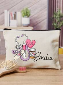 Neue tragbare Aufbewahrungstasche - Mini Kosmetiktasche, Kulturbeutel, Erste-Hilfe-Set, Reiseaccessoires, tragbare Reise-Kulturtasche mit Reißverschluss, Strand-Kulturtasche, bedruckte Aufbewahrungstasche, Datenkabel-Aufbewahrungstasche, der Luftfahrtstandard-konformen Kosmetiktasche; kann Medikamente, Erste-Hilfe-Artikel usw. aufbewahren.