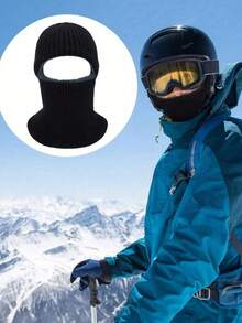 1/2/3 piezas Pasamontañas unisex de terciopelo y punto grueso, cuello a prueba de viento, máscara de esquí de cara completa con un solo orificio, adecuada para viajes diarios, ciclismo, esquí y otras ocasiones. Gorro a prueba de viento para mujer, gorro de punto, gorra con visera, pasamontañas