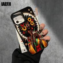 Fundas y carcasas protectoras para phone con diseño de persona negra con cabello alborotado y orificios grandes. Compatibles con phone 16 Pro Max, 16, 15 Pro, 14, 14 Plus/14 Pro Max, 13, 13 Pro, 12 Pro, 11/11 Pro. Regalos para cumpleaños y festividades - Blanco - Ver 7