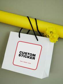 1-108pcs Customizable Square Stickers - Includes Any Design, Image, Logo, Text, Waterproof, Personalized Thank You Labels, Unique Ideal Gift For Friends, Sons, Daughters, Students, Employees, Kids, Schools, Families, Offices, Etc. - White - View 5