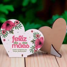 Coração Lembrancinha Comemorativa Feliz Dia Das Mães Sinônimo De Força