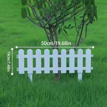 3pcs White Plastic Garden Fence - Durable Anti-Digging Decorative Fence For Patio, Yard & Outdoor Spaces, Lightweight & Easy To Install, Perfect For Creating Boundaries With Cats And Dogs, Outdoor Decorative Fence | Classic White Picket | Lightweight Construction, Fences For Outside