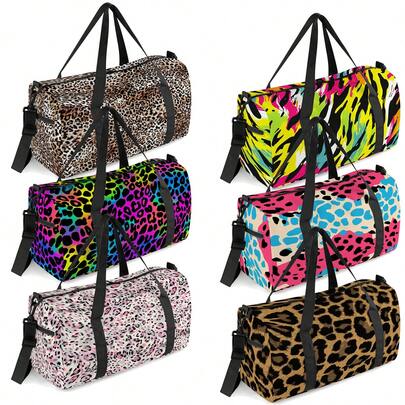 Túi đựng giày du lịch họa tiết da báo nhiều màu sắc, phù hợp cho cả thanh thiếu niên và người lớn, túi du lịch ngoài trời, túi đựng đồ tập yoga, túi du lịch dung tích lớn, túi đeo vai tập luyện thể thao, túi xách tay.