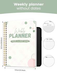 1 PIEZA Planificador semanal TDAH - Planificador semanal sin fecha de 52 semanas con prioridades semanales, cuadros de motivación, seguimiento de hábitos y notas enfocadas, útiles escolares perfectos, accesorios de escritorio de oficina, regalos de Halloween