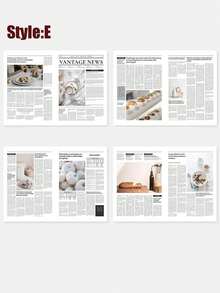 10件英文报纸摄影道具，时尚服装，家居装饰，美食摄影背景，花卉包装纸，氛围装饰 - 彩色 - 查看 11