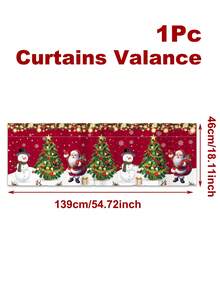 1 pièce Cantonnière de rideau de Noël, rideau court de Joyeux Noël avec cloche de Noël, bonhomme de neige, sapin de Noël et style de vigne à fleurs rouges, rideau de demi-fenêtre, rideau de cuisine de Noël, décoration de fête de Noël, fournitures de fête de Noël, décoration de Noël, décorations de Noël pour la maison, décoration de chambre de Noël, décoration de fenêtre de cuisine, cadeaux de Noël, décorations d'hiver, décoration de salon, décoration de bureau