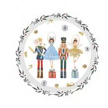 10pcs/20pcs/40pcs/50pcs,Christmas Nutcracker Paper 7inch And 9inch Plates Merry Christmas Round Party Plates Winter Holiday Ballet Rocking Horse Fairy Ornaments Disposable Dinner Dessert Plates For Xmas Events Gatherings Party Supplies - White - View 12