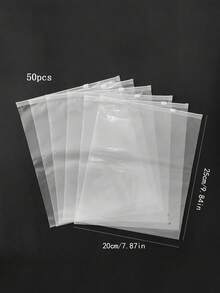 5/10/15/20/30/40/50pcs Transparent Frosted Zipper Bag, Jewelry Clip Chain Self Sealing Bag Back To School