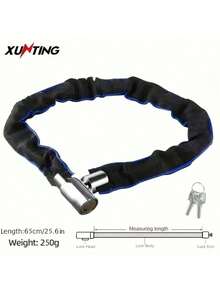 Xunting ultrastark säkerhetscykellåskedja - lätt stöldskyddande volframstål, lämplig för racercyklar och mountainbikes, polerad svart yta - Multifärgad - Visa 2