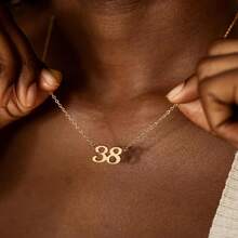 Angel Number Necklace, Customized Number Necklace, Lucky Number Necklace, Minimalist Team Necklace, Personalized Gift, Women Jewelry - Multicolor - View 2