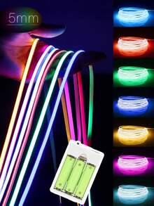 Acosh Neon 多色COB LED灯带 - 电池供电，带开关，室内/室外均可使用，多种颜色可选，适用于派对、阳台、餐厅装饰，也适用于圣诞节及其他场合。 - 多色 - 查看 10