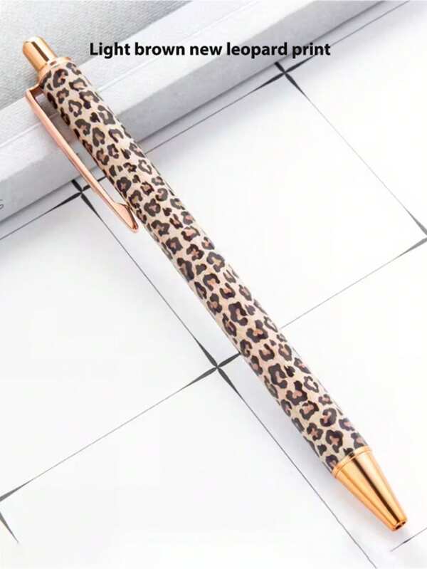 1 pieza Bolígrafo de punta redonda con estampado de leopardo multicolor | Bolígrafo de gel, bolígrafo para firmar, leopardo grande, leopardo pequeño, nuevo leopardo, lindo para niñas, película metálica con estampado de flores de colores brillantes