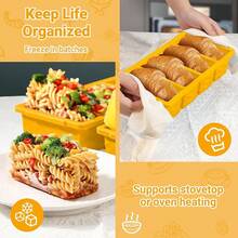 Silicone Freezer Molds For Soup With Lid – 1-Cup Soup Container Style Ice Cube Trays For Freezer, Meal Prep & Food Storage, Freeze 250mL/125mL Portions – 4 Pack - Màu vàng - Xem 7