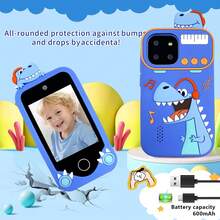 Upgraded Kids Smart Phone Toy, Mini Children's Dinosaur Mobile Toy, 2.8 Inch Touch Screen With Learning, Games & Music Player, Perfect For 3-12 Year Old Kids Christmas Birthday Gift, Includes 32G SD Card - Multicolor - View 7