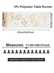1 قطعة عداء طاولة ذهبي مطبوع بالحرارة لحفلة عيد الميلاد، علم طاولة لحفلة عيد الميلاد 18/30/40/50/60، غطاء طاولة من شبكة البوليستر المطلي بالذهب مقاس 28*275 سم، ديكور حفلة عيد الميلاد والذكرى السنوية، منشفة طاولة عيد الميلاد، ديكور المنزل، ديكور الطاولة، ديكور المطبخ والمائدة، زينة الصحون والأطباق، ديكور ذهبي، عيد الميلاد