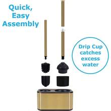 Toilet Brush And Plunger Set With Holder Sleek Minimalist Modern Gold Bathroom Accessories Toilet Plunger And Toilet Bowl Brush Combo - Gold - View 4